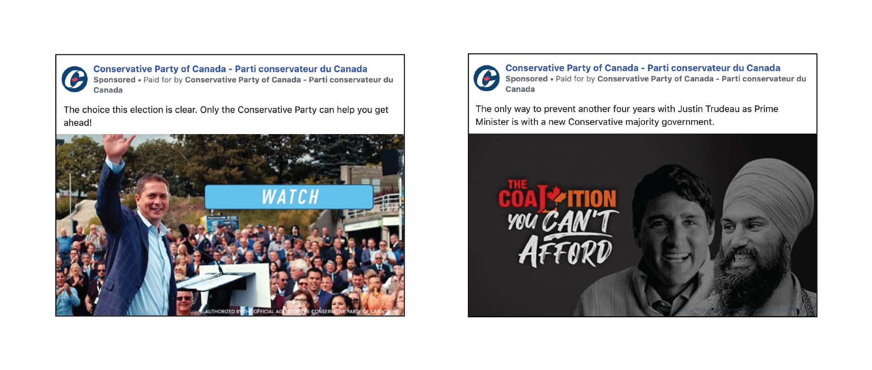 Conservative Party Facebook Ads