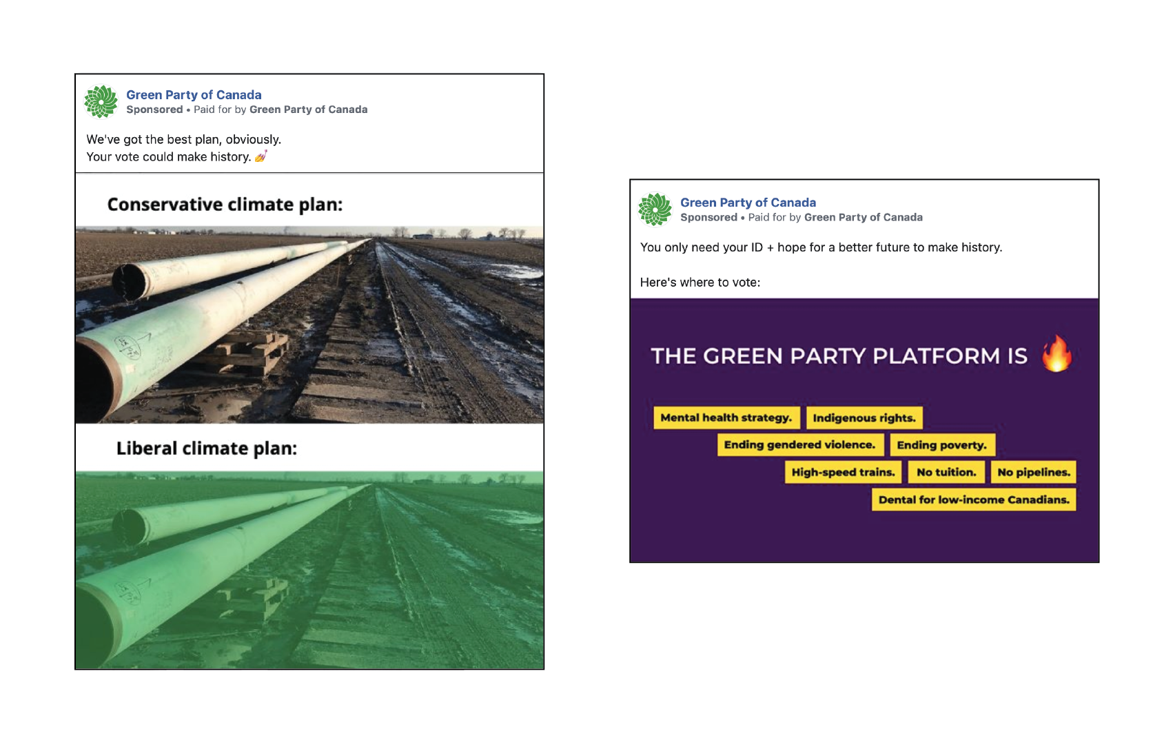 Green Party Facebook Ads